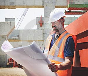 Site engineer on a construction site