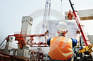 Site engineer on a construction site