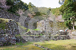 Site of Hashiba Hideyoshi residence at Azuchi Castle Ruins in Omihachiman, Shiga, Japan. Azuchi