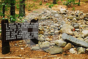 Site of Henry David Thoreau`s Hut in Walden Pond