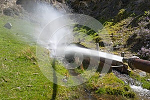 Site of old historic gold mining village in Kawarau Gorge in Central Otago, New Zealand