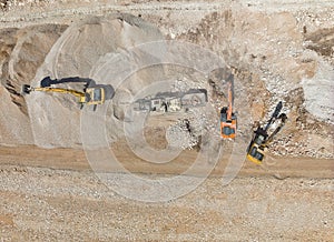 on-site production line at a road construction site