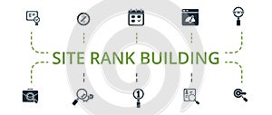 Site Rank Building icon set. Contains editable icons theme such as discount campagn, full speed browsing, seo profile