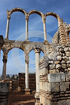 Double Height Columns Anjar in the Bekaa Valley, Lebanon photo