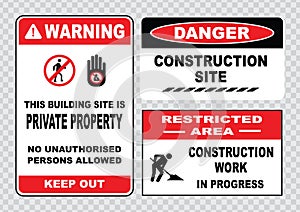 Site safety sign or construction safety