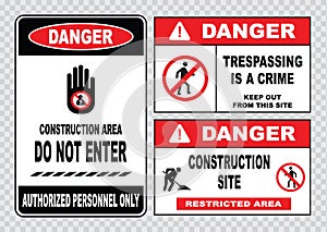 Site safety sign or construction safety