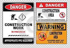 Site safety sign or construction safety