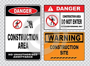 Site safety sign or construction safety