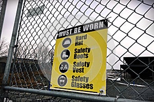 Site safety signs construction site