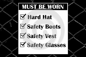 Site safety signs construction site for health and safety