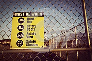 Site safety signs construction site for health and safety