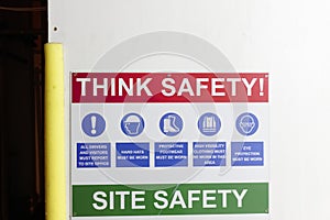 Site safety starts here think safe construction sign