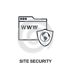 Site Security icon outline style. Simple glyph from icons collection. Line Site Security icon for web design and software