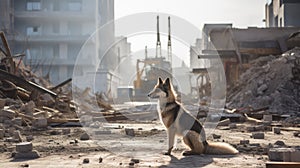 site under construction dog