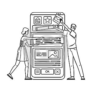site usability heuristics website vector