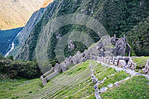 The site of Winaywayna along the Inca trail.