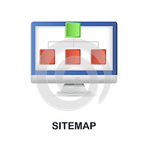 Sitemap icon. 3d illustration from web development collection. Creative Sitemap 3d icon for web design, templates