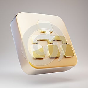 Sitemap icon. Golden Sitemap symbol on matte gold plate