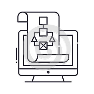 Sitemap icon, linear isolated illustration, thin line vector, web design sign, outline concept symbol with editable