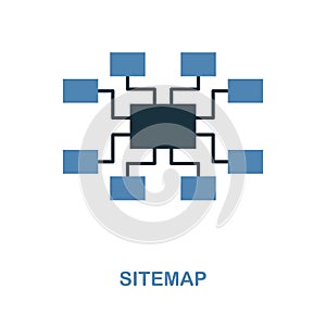 Sitemap icon. Simple element illustration in 2 colors design. Sitemap icon sign from seo collection. Perfect for web design, apps,