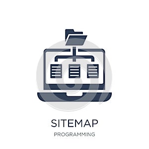 Sitemap icon. Trendy flat vector Sitemap icon on white background from Programming collection