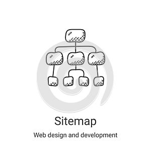 sitemap icon vector from web design and development collection. Thin line sitemap outline icon vector illustration. Linear symbol