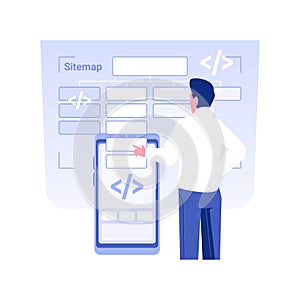 Sitemap and information architecture isolated concept vector illustration.