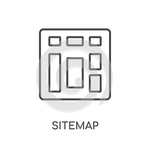 Sitemap linear icon. Modern outline Sitemap logo concept on whit