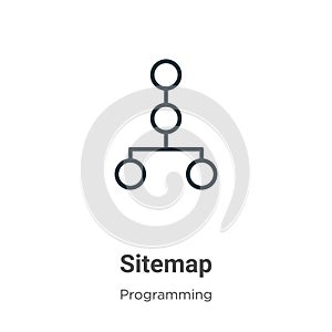 Sitemap outline vector icon. Thin line black sitemap icon, flat vector simple element illustration from editable seo concept