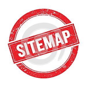 SITEMAP text on red grungy round stamp