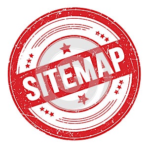 SITEMAP text on red round grungy stamp