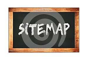 SITEMAP text written on wooden frame school blackboard