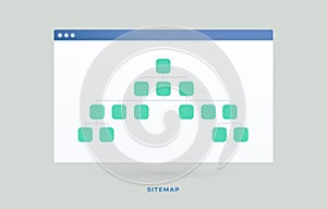 Sitemap vector icon. The branched map allows informing search engines about the current website structure or more convenient