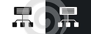 Sitemaps icon linear graphics set vector in black