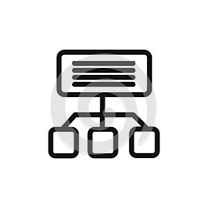 Sitemaps icon linear vector graphics sign