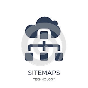 Sitemaps icon. Trendy flat vector Sitemaps icon on white background from Technology collection