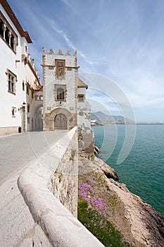 Sitges coast and Maricel museum (Barcelona, Spain) photo