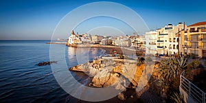 Sitges panorama in summer