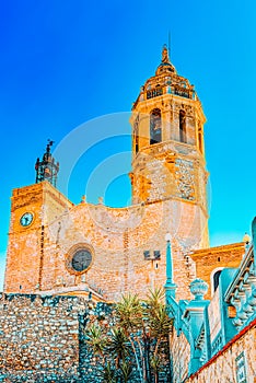 Sitges Town Hall and Church  Parish of Saint Bartholomew and San