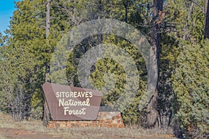 Sitgreaves National Forest Sign in the mountains of Arizona USA