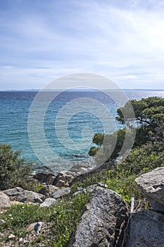 Sithonia coastline near Koviou Beach, Chalkidiki, Greece