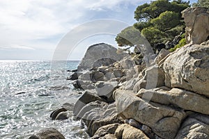 Sithonia coastline near Koviou Beach, Chalkidiki, Greece photo