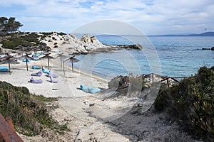 Sithonia coastline near Orange Beach, Chalkidiki, Greece