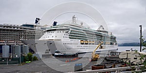 Sitka`s cruise ship terminal with the Serenade of the Seas and the Celebrity Eclipse