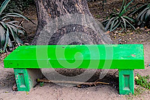 sitting banch in the park, sitting place for the people in Lodhi Garden Delhi India