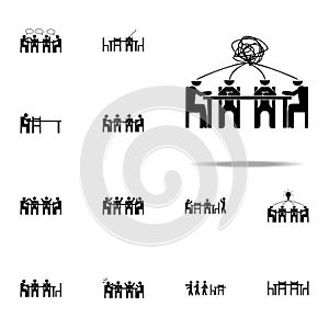 sitting brainstorm,company icon. People sitting icons universal set for web and mobile