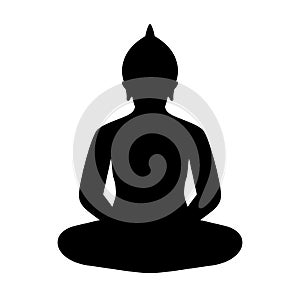 Sitting buddha figure vector icon