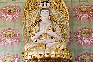 Sitting Buddha Lotus Wall Tile Kek Lok Si Temple Penang Malaysia