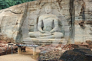 Sitting Buddha in Polonnaruwa,Ceylon