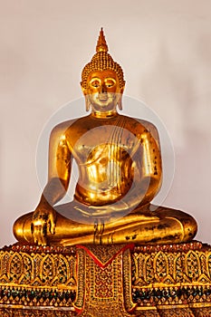 Sitting Buddha statue close up, Thailand